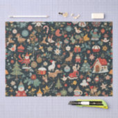 クリスマス🎄パターンデザインオンティッシュペーパー 薄葉紙 (クラフト)