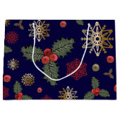 クリスマスパターンネイビーラージ抱き枕 ラージペーパーバッグ (正面)