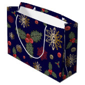 クリスマスパターンネイビーラージ抱き枕 ラージペーパーバッグ (裏面アングル)