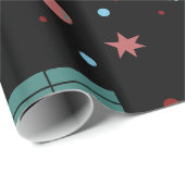 クリスマスパターンブラック ラッピングペーパー (ロールコーナー)