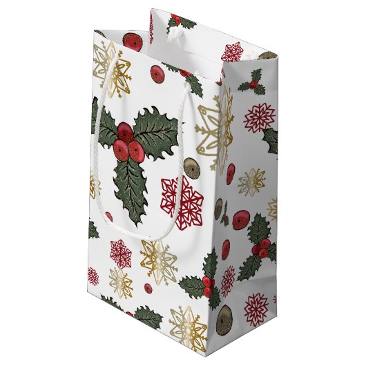 クリスマスパターンホワイトスモール抱き枕 スモールペーパーバッグ (裏面アングル)