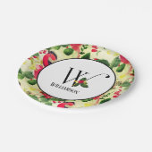 クリスマスパターンモノグラムイニシャルW パーソナライズされた ペーパープレート (アングル)