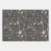 クリスマスパターンラッピング紙シート ラッピングペーパーシート (正面)