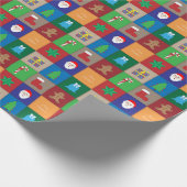 クリスマスパターンラッピング紙- カラフル ラッピングペーパー (角)