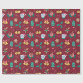 クリスマスパターンラッピング紙 ラッピングペーパー (フラット)