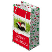 クリスマスパターン付きサンタ・スカンク スモールペーパーバッグ (裏面アングル)