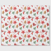 クリスマスパターン休日 ラッピングペーパー (フラット)
