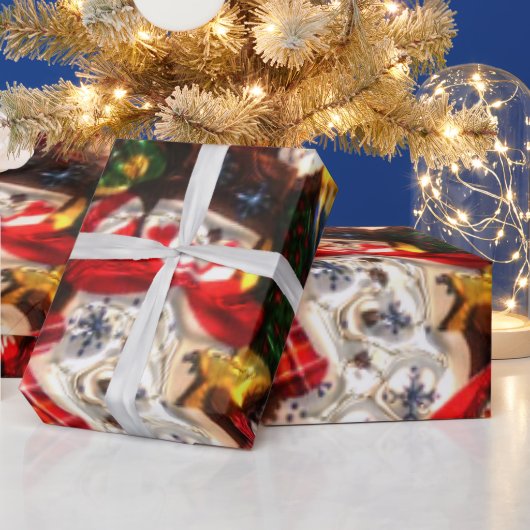クリスマスパターン光沢ラッピング紙 ラッピングペーパー (クリスマス)