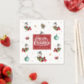 クリスマスパターン冬の鳥パーソナライズされた会社 スタンダードカクテルナプキン (インサイチュ)