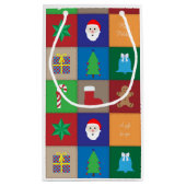 クリスマスパターン小抱き枕カラフル- スモールペーパーバッグ (裏面)