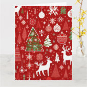 クリスマスパターン折り畳みグリーティングカード カード (黄色い花)