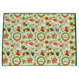 クリスマスパターン抱き枕 ラージペーパーバッグ