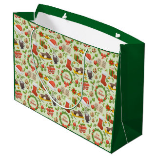 クリスマスパターン抱き枕 ラージペーパーバッグ