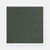 クリスマスパターン松の葉と赤い果実 スタンダードランチョンナプキン (正面)