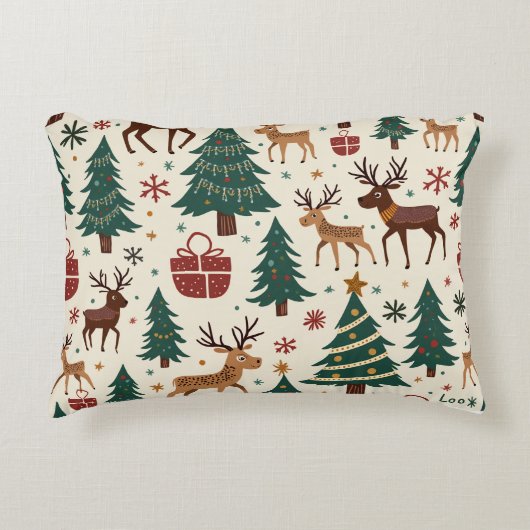 クリスマスパターン枕 アクセントクッション (正面)
