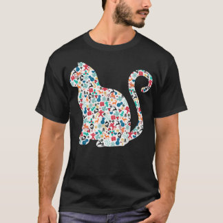 クリスマスパターン猫のクリスマス Tシャツ