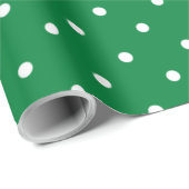クリスマスパターン緑と白いドットモダンかわいい ラッピングペーパー (ロールコーナー)