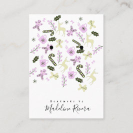 クリスマスパターン職人のイヤリングディスプレイカード コーリングカード