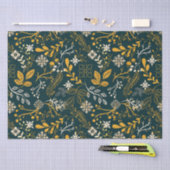 クリスマスパターン金ゴールドと白 薄葉紙 (クラフト)