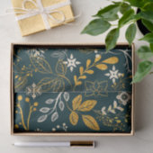 クリスマスパターン金ゴールドと白 薄葉紙 (ギフト)