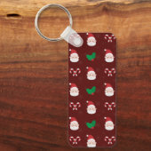 クリスマスパターン長方形キーチェーン キーホルダー (正面)