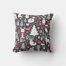 クリスマスパターン雪だるまサンタの木の灰色の装飾