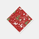 クリスマスパターン雪だるまサンタの木の灰色の装飾 スタンダードカクテルナプキン (角)