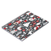 クリスマスパターン雪だるまサンタの木の灰色の装飾 ノートブック (左側)