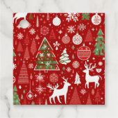 クリスマスパターン雪だるまサンタの木の灰色の装飾 フェイバータグ (正面)