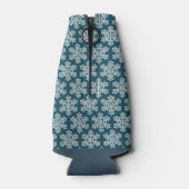 クリスマスパターン雪の白い青 ボトルクーラー (裏面)