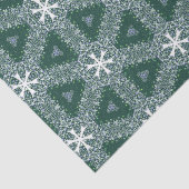 クリスマスパターン雪片グリーンホワイト 薄葉紙 (詳細)