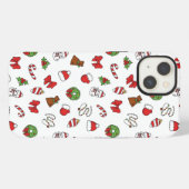 クリスマスパターン電話ケース iPhoneケース (裏面横)