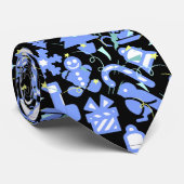 クリスマスパターン07.nbgブラックBG ネクタイ (ロール)