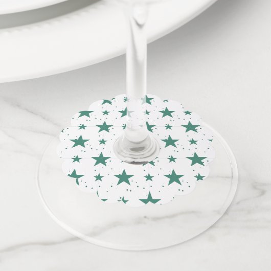 クリスマスパターン123 ワイングラスタグ (クローズアップ)