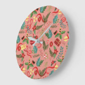 クリスマスパターン2 ラージ壁時計 (傾斜)