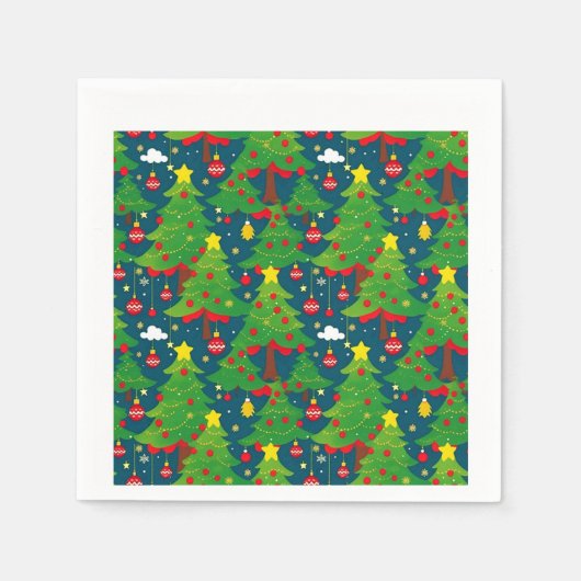 クリスマスパターン2 – 紙ナプキン スタンダードカクテルナプキン (正面)