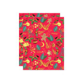 クリスマスパターン6 ノートカード (正面/裏面インサイチュ)