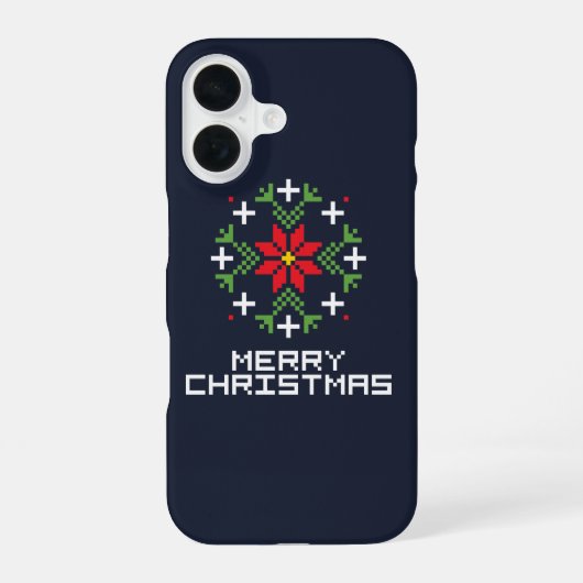 クリスマスパターン6 iPhone 16ケース (裏面)