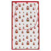 クリスマスパターン – かわいい赤いキツネのシームレスなパターン スモールペーパーバッグ (裏面)