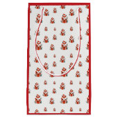 クリスマスパターン – かわいい赤いキツネのシームレスなパターン スモールペーパーバッグ (正面)