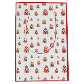 クリスマスパターン – かわいい赤いキツネのシームレスなパターン ミディアムペーパーバッグ (正面)