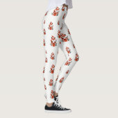 クリスマスパターン – かわいい赤いキツネのシームレスなパターン レギンス (右)