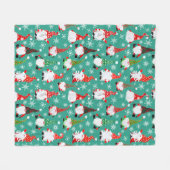 クリスマスパターン(の模様が)あるゴンクス フリースブランケット (正面(横))