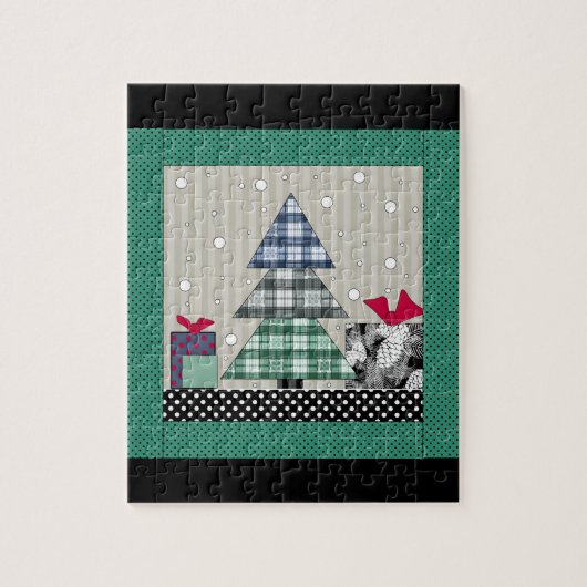 クリスマスパターン，アップリケ，新年，クリスマス ジグソーパズル (縦)