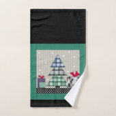 クリスマスパターン，アップリケ，新年，クリスマス バスタオルセット (ハンドタオル)