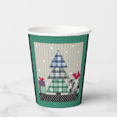 クリスマスパターン,アップリケ,新年,クリスマス 紙コップ (裏面)