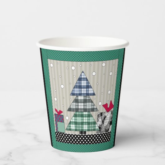 クリスマスパターン,アップリケ,新年,クリスマス 紙コップ (裏面)