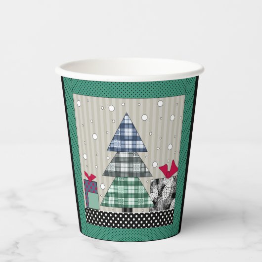 クリスマスパターン,アップリケ,新年,クリスマス 紙コップ (正面)