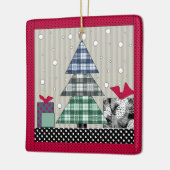 クリスマスパターン,アップリケ,新年,クリスマスc セラミックオーナメント (左)