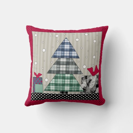 クリスマスパターン,アップリケ,新年,クリスマスt クッション (裏面)